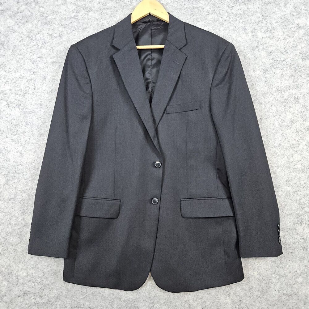 Jos. A. Bank Tailored Fit Blazer Black Size 42R 100% Wool Traveler's Collection